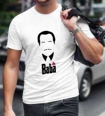 BK Home Godfather Baba Tasarımlı Beyaz T-Shirt-12
