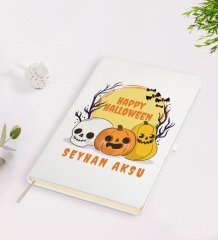Kişiye Özel Happy Halloween Tasarımlı Beyaz Defter-4