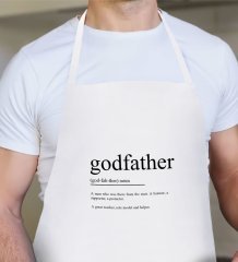 BK Home Godfather Baba Tasarımlı Beyaz Mutfak Önlüğü-1