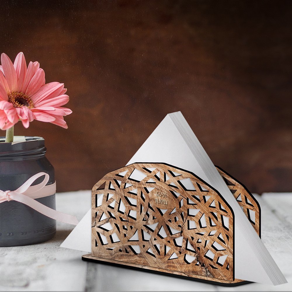 Kişiye Özel Ahşap Peçetelik - Model 4-6