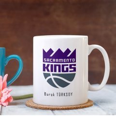 Kişiye Özel NBA Sacramento Kings Beyaz Kupa Bardak