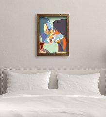 BK Gift Yatak Odası Konseptli Doğal Masif Ahşap Çerçeveli Tablo-20