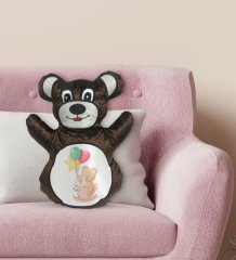 BK Gift Tatlı Ayıcık Tasarımlı Kahverengi Ayıcık Yastık-2