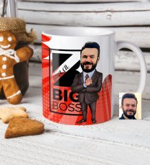 Kişiye Özel Bay Big Boss Karikatür Beyaz Kupa Bardak - 2