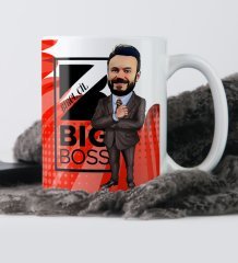 Kişiye Özel Bay Big Boss Karikatür Beyaz Kupa Bardak - 2
