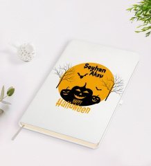 Kişiye Özel Happy Halloween Tasarımlı Beyaz Defter-3