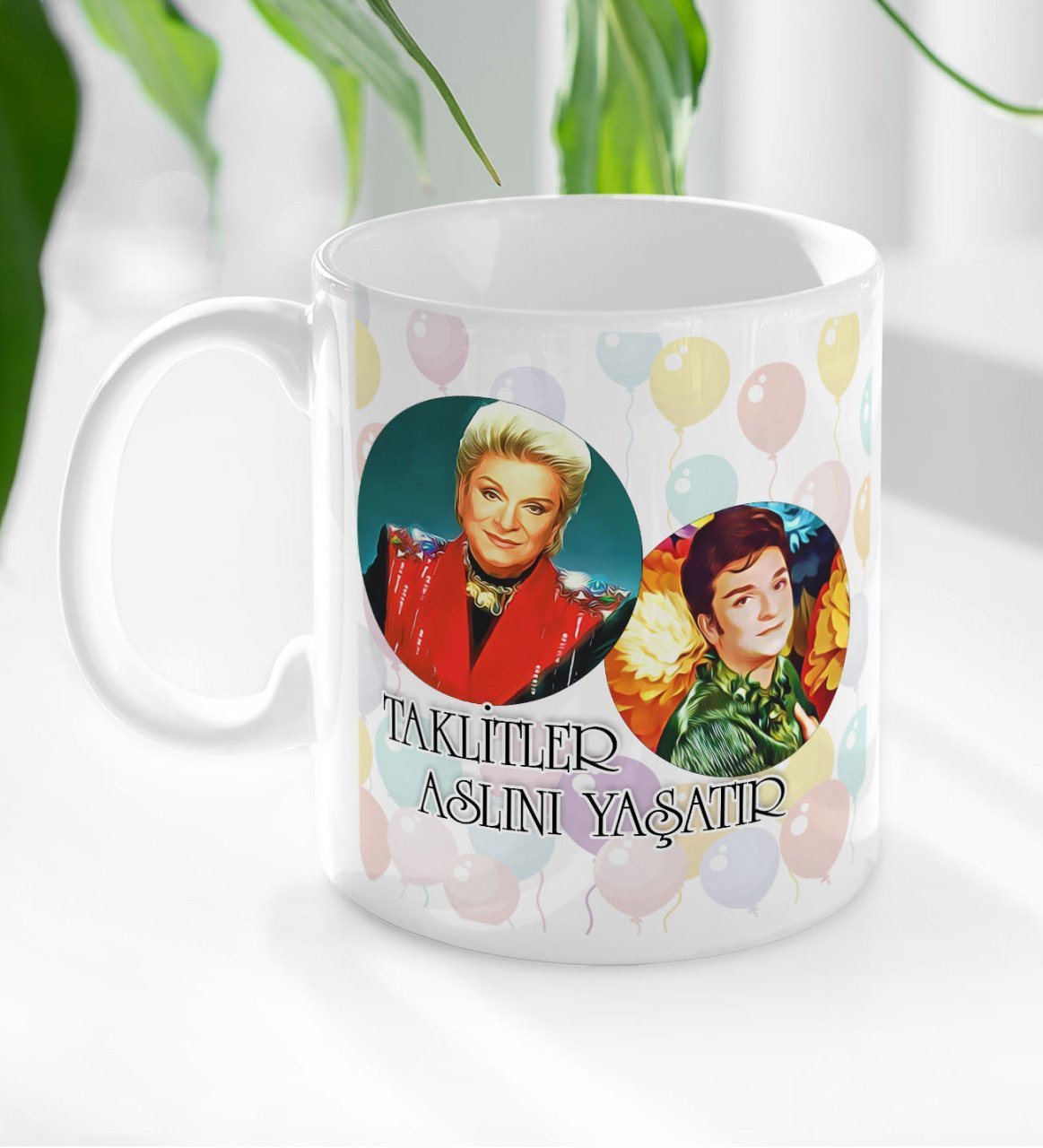 BK Gift Zeki Müren - Taklitler Aslını Yaşatır Tasarımlı Beyaz Kupa Bardak-1