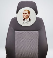 BK Gift Atatürk Temalı Yuvarlak Araç Koltuk Yastığı-15