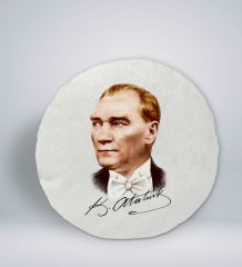 BK Gift Atatürk Temalı Yuvarlak Araç Koltuk Yastığı-15