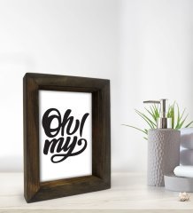 BK Gift Banyo Dekoratif Doğal Masif Ahşap Çerçeve 15x20cm-56