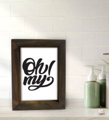 BK Gift Banyo Dekoratif Doğal Masif Ahşap Çerçeve 15x20cm-56