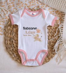 BK Kids Kişiye Özel Pembe Bebek Body Zıbın - Model 12