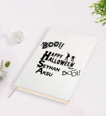 Kişiye Özel Happy Halloween Tasarımlı Beyaz Defter-2