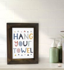 BK Gift Banyo Dekoratif Doğal Masif Ahşap Çerçeve 15x20cm-55