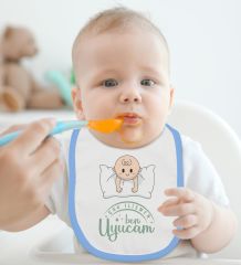BK Kids Çok İlişmen Tasarımlı Mavi Bebek Body Zıbın ve Mama Önlüğü Hediye Seti-1