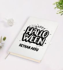 Kişiye Özel Happy Halloween Tasarımlı Beyaz Defter-1