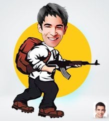 Kişiye Özel Erkek Pubg Tasarımlı Dijital Karikatür-4