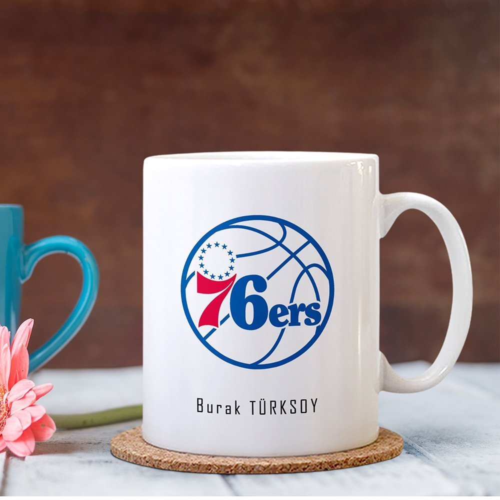 Kişiye Özel NBA Philadelphia 76ers Beyaz Kupa Bardak