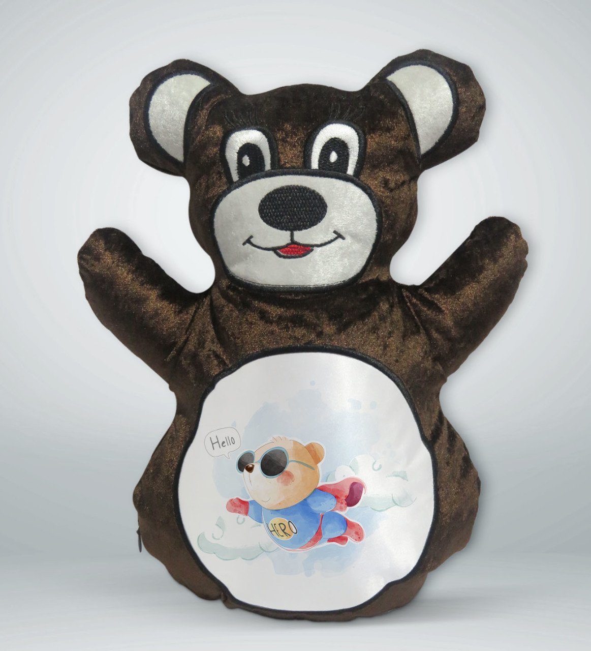 BK Gift Süper Ayıcık Tasarımlı Kahverengi Ayıcık Yastık-1