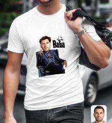 Kişiye Özel Godfather Baba Karikatürlü Beyaz T-Shirt-9