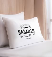 BK Gift Kişiye Özel Baba Temalı Pamuklu Yastık Kılıfı-5 50x70cm, Babaya Hediye, Babalar Günü Hediyeleri