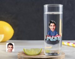 Kişiye Özel Renkli Baskılı Erkek Karikatürlü Vodka Bardağı-53