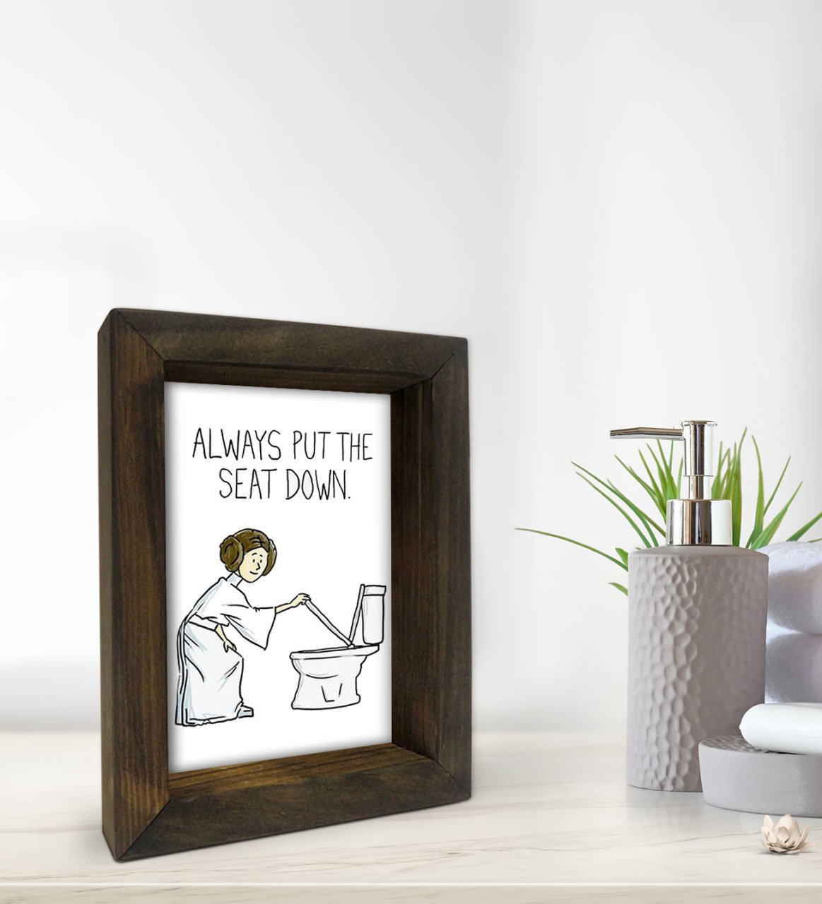 BK Gift Banyo Dekoratif Doğal Masif Ahşap Çerçeve 15x20cm-53