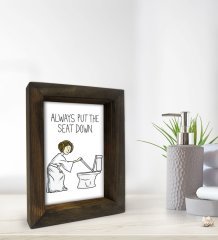 BK Gift Banyo Dekoratif Doğal Masif Ahşap Çerçeve 15x20cm-53