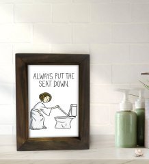 BK Gift Banyo Dekoratif Doğal Masif Ahşap Çerçeve 15x20cm-53