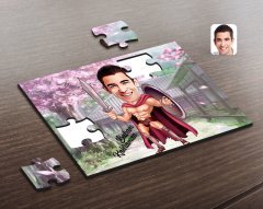 Kişiye Özel Kahraman Babam Karikatürlü Ahşap Puzzle-1