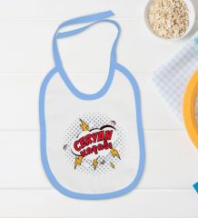 BK Kids Ceryan Kaçağı Tasarımlı Mavi Bebek Body Zıbın ve Mama Önlüğü Hediye Seti-1