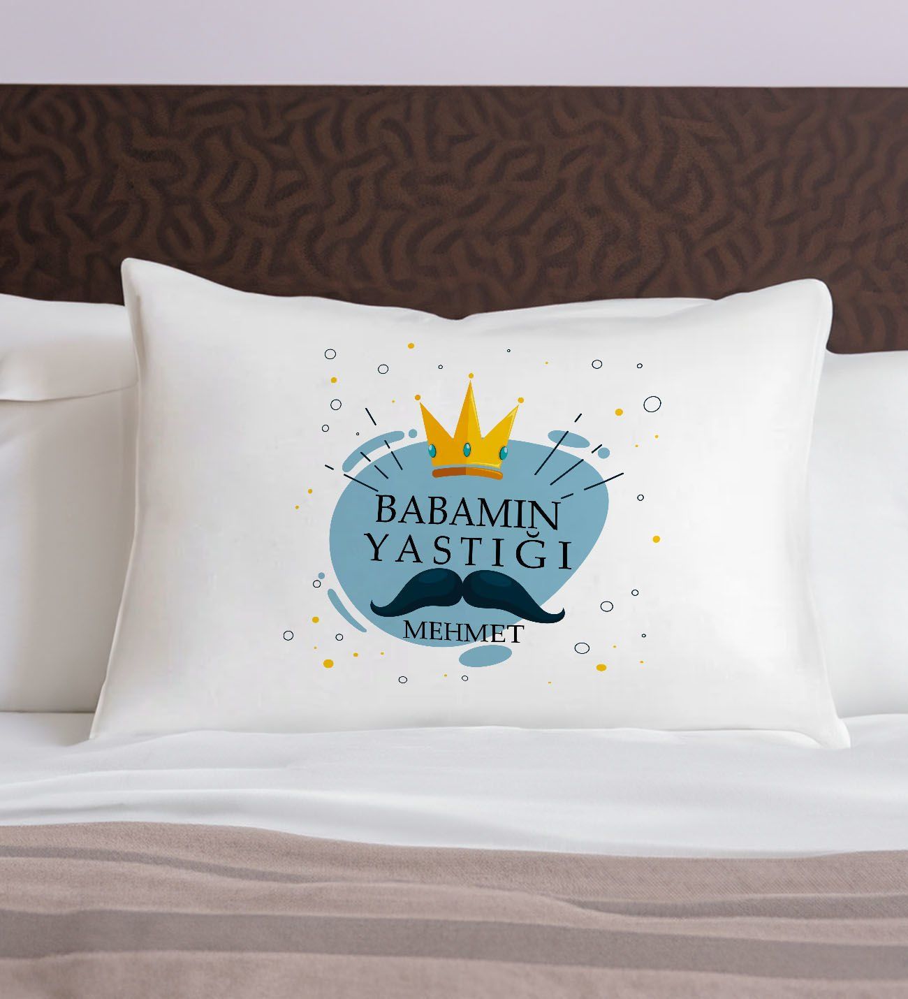 BK Gift Kişiye Özel Baba Temalı Pamuklu Yastık Kılıfı-4 50x70cm, Babaya Hediye, Babalar Günü Hediyeleri