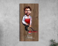 BK Gift Kişiye Özel Curling Karikatürlü Kabartma Figürlü Ahşap Tablo-1, Arkadaşa Hediye, Sevgiliye Hediye, Duvar Dekoru