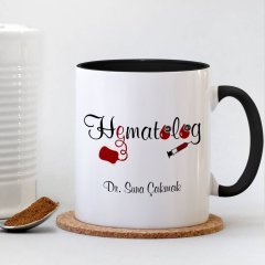 Kişiye Özel Mesleki Hematolog Siyah Kupa Bardak