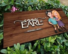 BK Gift Kişiye Özel Sevgililer Karikatürlü Kabartma Figürlü Ahşap Tablo, Duvar Dekoru, Arkadaşa Hediye, Özel Tasarım Ev Hediyesi-80