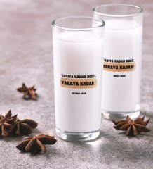 Kişiye Özel Renkli Baskılı Yarıya Kadar Değil Yaraya Kadar İkili Rakı Bardağı Seti-1
