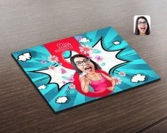 Kişiye Özel Kadınlar Günü Karikatürlü Ahşap Puzzle-3