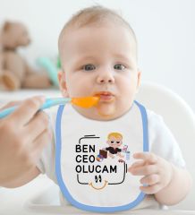 BK Kids Ceo Olucam Tasarımlı Mavi Bebek Body Zıbın ve Mama Önlüğü Hediye Seti-1