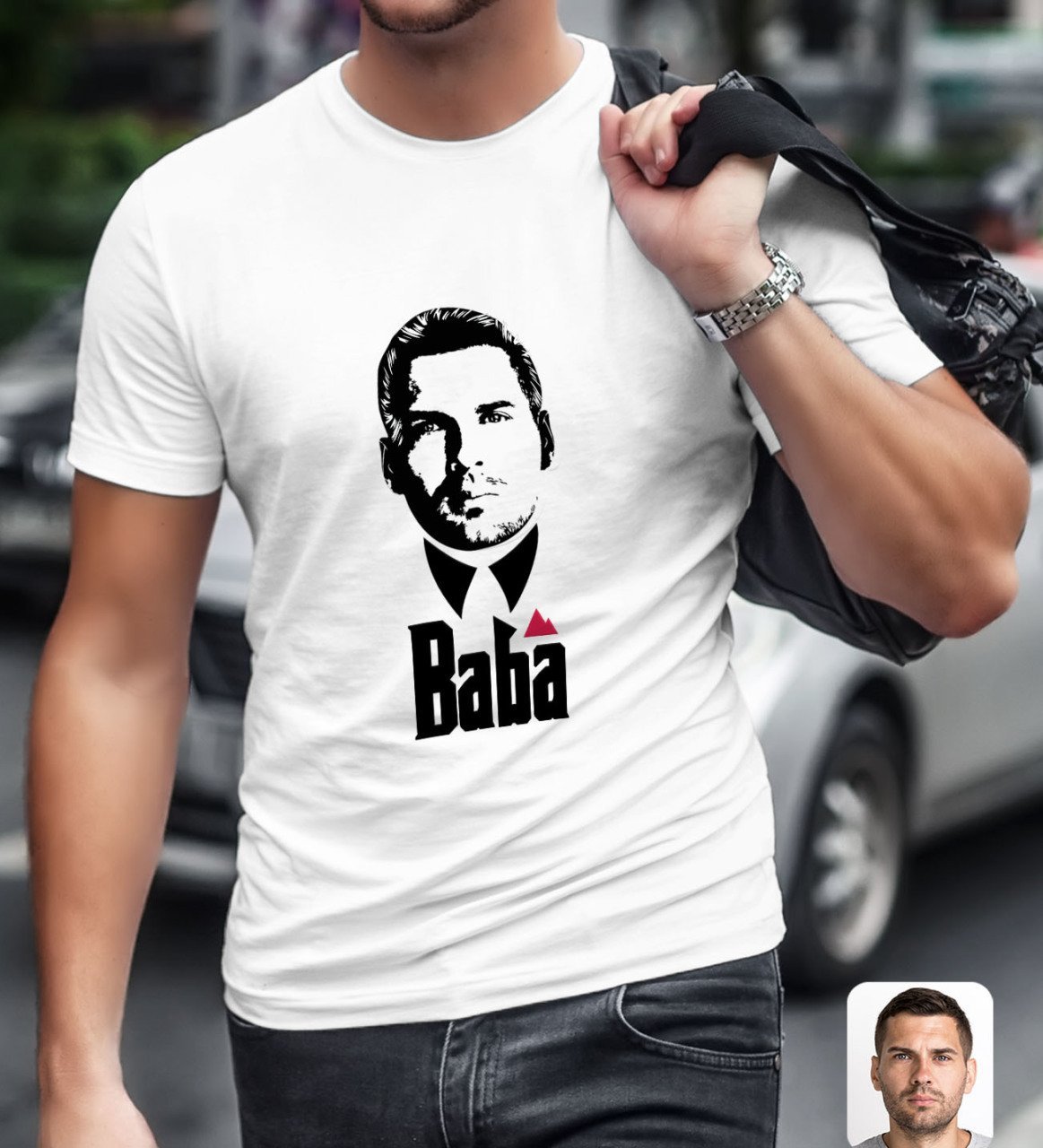 Kişiye Özel Godfather Baba Tasarımlı Beyaz T-Shirt-13