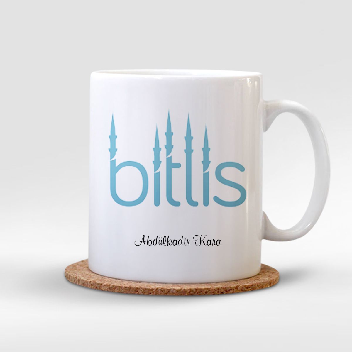 Kişiye Özel Bitlis Beyaz Kupa Bardak - 001