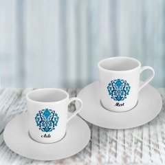 Kişiye Özel İkili Türk Kahvesi Fincanı Takımı - 12