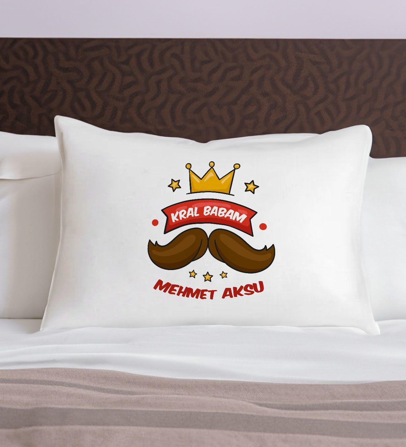 BK Gift Kişiye Özel Baba Temalı Pamuklu Yastık Kılıfı-3 50x70cm, Babaya Hediye, Babalar Günü Hediyeleri