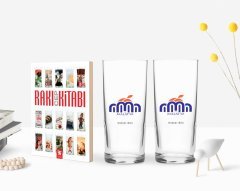 Kişiye Özel Renkli Baskılı Malatya Tasarımlı Turistik İkili Rakı Bardağı ve Rakı Cep Kitabı Hediye Seti-2