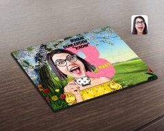 Kişiye Özel Kadınlar Günü Karikatürlü Ahşap Puzzle-2