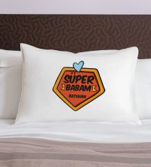 BK Gift Kişiye Özel Baba Temalı Pamuklu Yastık Kılıfı-2 50x70cm, Babaya Hediye, Babalar Günü Hediyeleri