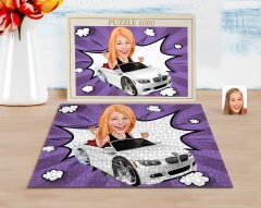 Kişiye Özel Kadın Patron Karikatürlü 1000 Parça Profesyonel Puzzle-3