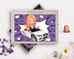 Kişiye Özel Kadın Patron Karikatürlü 1000 Parça Profesyonel Puzzle-3