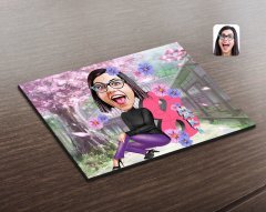 Kişiye Özel Kadınlar Günü Karikatürlü Ahşap Puzzle-1