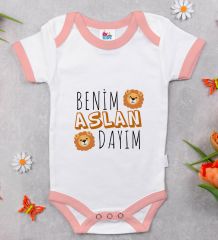 BK Kids Aslan Dayım Tasarımlı Pembe Bebek Body Zıbın-1