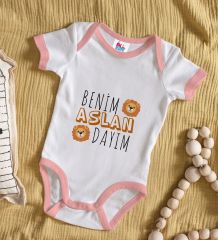 BK Kids Aslan Dayım Tasarımlı Pembe Bebek Body Zıbın-1